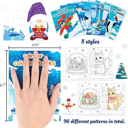 90shine 24PCS Winter Coloring Books Party Favors for Kids - Bulk Christmas Goodie Bag Stocking Stuffers Gifts Ages 2-4 3-5 4-8