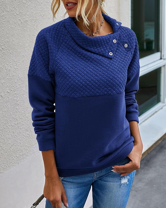 BTFBM Women Fashion Quilted Pattern Lightweight Zipper Long Sleeve Plain Casual Ladies Sweatshirts Pullovers Shirts Tops