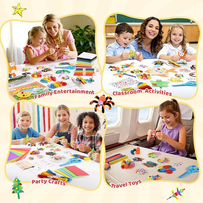 Zefy 3800+ Pcs Arts and Crafts Kit Supplies for Kids, All in One Art Supplies with 20 Crafts Design, DIY Craft Box Set School Supplies Gifts Toys for Girls Boys Ages 4-12