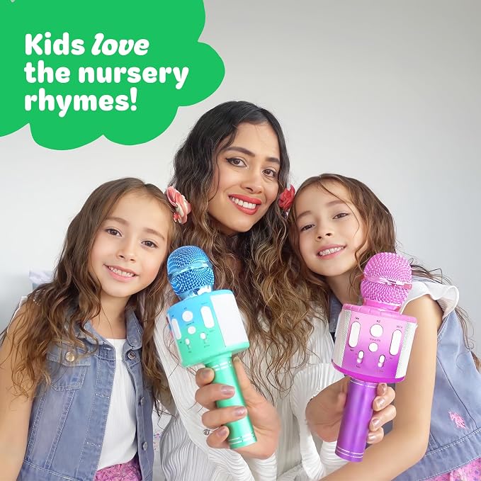 Move2Play, Kids Karaoke Microphone | Includes Pre-Loaded Songs & Bluetooth | Kids Birthday Party Gift | Toy for All Ages 2, 3, 4, 5, 6+ Year Old Girls, Boys & Toddlers