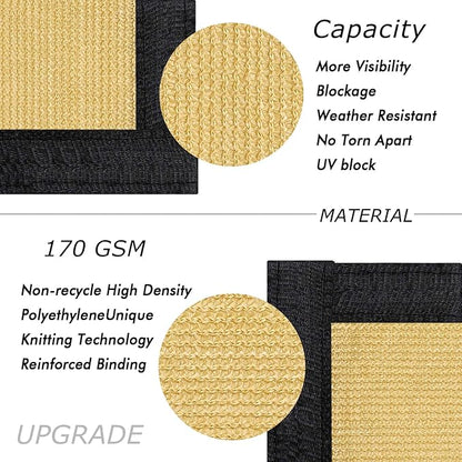 UPGRADE Privacy Fence Screen 8'x4' Sand Outdoor 90% Visibility Blockage 170 GSM Mesh Shade Cover Panels for Backyard,Balcony,Home Decoration with Zip Ties,Customized Avaliable