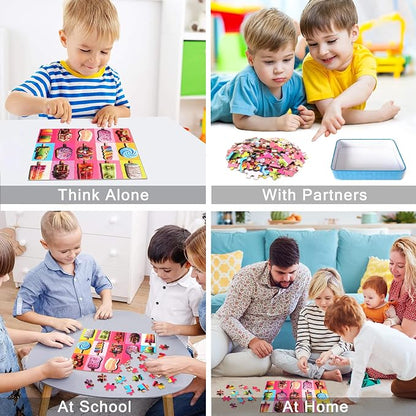 LELEMON Puzzles for Kids Ages 4-6,Popsicle 100 Piece Puzzles for Kids in a Metal Box, Educational Jigsaw Puzzles 100 Piece Puzzle Games for Girls and Boys