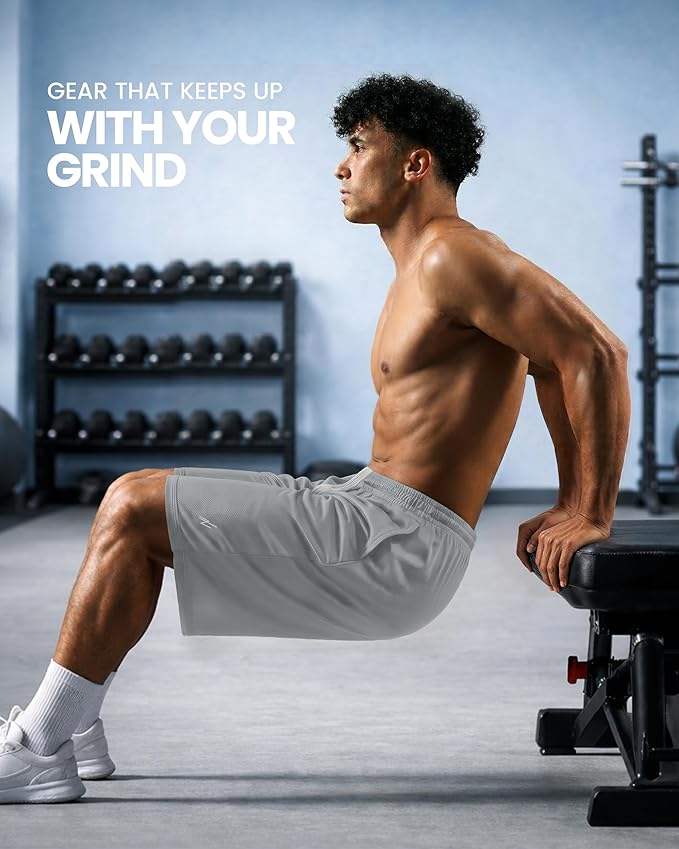 Quick Dry Knit Men's Athletic Shorts Loose-Fit Running Workout Gym Shorts