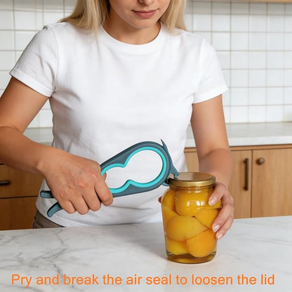 Jar Opener for Weak Hands, 5 in 1 Bottle Opener for Seniors with arthritis | Multifunctional Adjustable Lid Opener with Non-Slip Rubber Gripper Pad – Effortlessly Opens Jars, Bottles & Pop-Top Cans