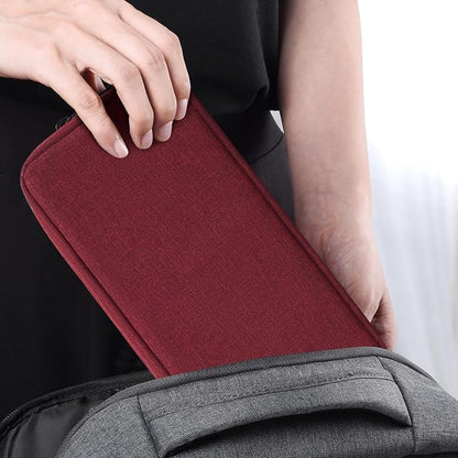 imComor Universal Electronics Accessories Case Bag, 2-Pack Portable Soft Carrying Case Bag Pouch Wire Cable Organizer for Hard Drive, Power Adapter, Laptop Mouse, Cosmetics Kit, Small+Big-Wine Red