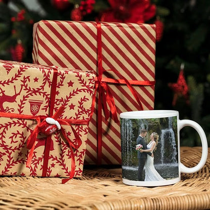 Custom Coffee Mug with Photo, Text, or Logo | Personalized Ceramic Mug 11oz | Customizable Gift for Men, Women | Unique Gift for Birthdays, Holidays, Christmas | White - Black