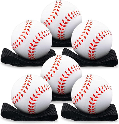 Playbees Reactive Practice Baseballs (6 Pack) – Wrist Return Training Balls for Hand-Eye Coordination – Portable Kids Outdoor Activity & Skill Trainer – Great Birthday Gift or Party Favor