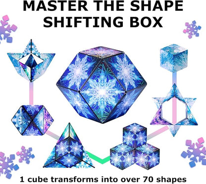 Shashibo Sensory Fidget Toy for Adults & Kids, Stress Relief Fidget Toy for Adults, Teens & Kids, Cool Fidget Toys for Desk, Classroom Must Have, Sensory Shape Shifting Cube, 100+ Possible Shapes