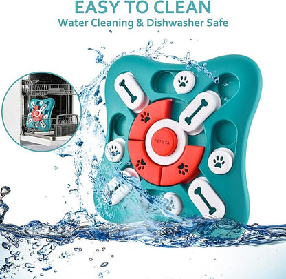 PETSTA Dog Puzzle Toys, Treat Dispensing Dog Enrichment Toys for IQ Training and Brain Stimulation, Interactive Mentally Stimulating Toys as Gifts for Puppies, Cats, Dogs