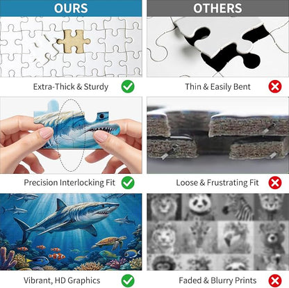 100 Pieces Puzzles for Kids Ages 4-8, Shark Educational Kids 100 Piece Puzzle, Children Jigsaw Puzzles Kids Puzzles, Educational Learning Puzzle Toys for Girls and Boys