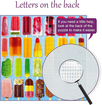 500 Pieces Jigsaw Puzzles for Adults and Teens and Kids Family Happy Gift Colorful Popsicles (Popsicles)