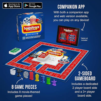 Soundtrack Trivia Movie Trivia Game for Adults | Name The Movie from a 15 Second Music Clip | Board Game for Adults, Kids, Ages 8+, 1 or More Players | Music Game with Companion App