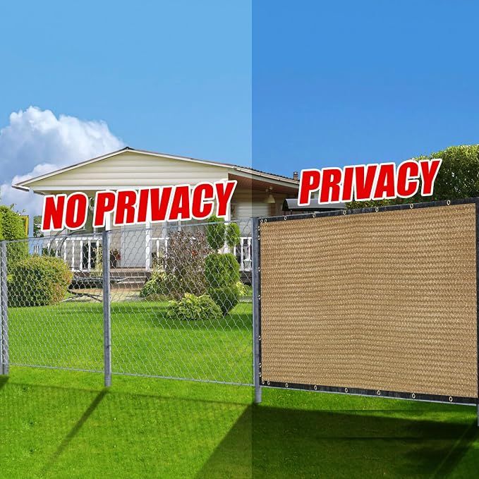 Sand 4FT X 50FT Outdoor Privacy Screen Fence & Mesh Shade Net Cover, Ideal for Garden and Backyard - Enhances Privacy for Fencing & Chain Link, Perfect for Patio Privacy Wall, Slats，Freestanding
