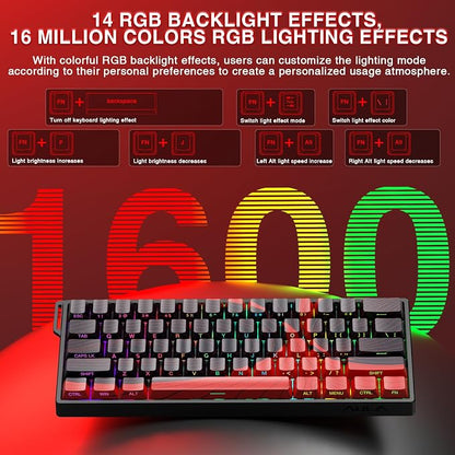 AULA WIN60 HE MAX - 60% Mechanical Gaming Keyboard Wired, Hall Effect Magnetic Switches Hot Swappable, Adjustable Actuation Rapid Trigger Mode, 8000 Hz Polling Rate, 60 Percent Keyboard Compact Design