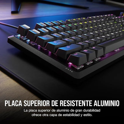 CORSAIR K70 CORE RGB Mechanical Wired Gaming Keyboard with Palmrest – Pre-Lubed MLX Red Linear Switches, SOCD, ABS Double-Shot Keycaps, Sound Dampening, Media Control Dial, QWERTY NA – Black