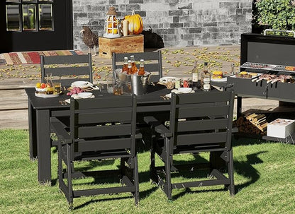 GREENVINES Outdoor Dining Chairs Set of 2 | HDPE | Patio Chair | All-Weather | Black