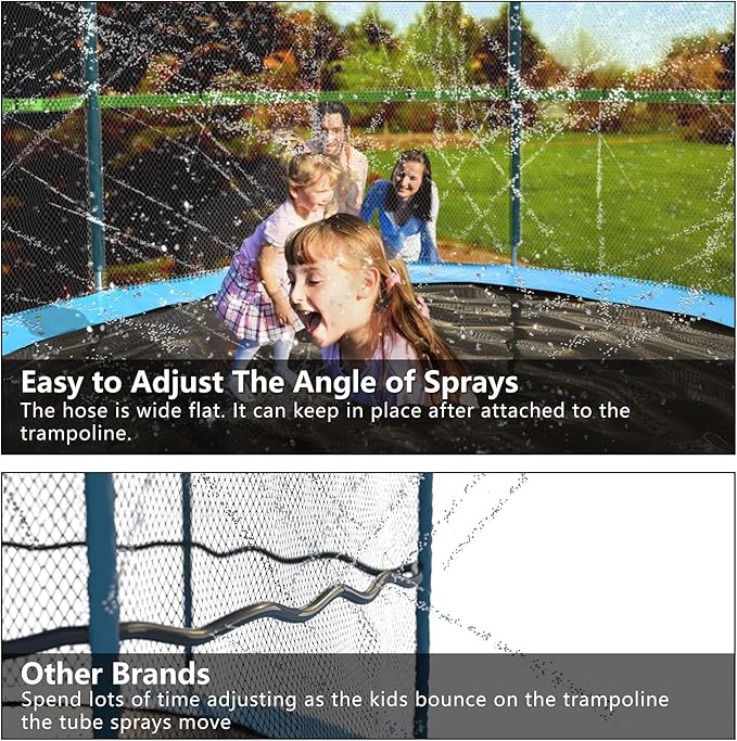 Jasonwell Trampoline Sprinkler Kids Outdside: Trampoline Accessories Waterpark Tropical Party Summer Outdoor Fun Water Games Toys Sprinklers Backyard Water Park Activity Toy for Kids Boys Girls (39FT)