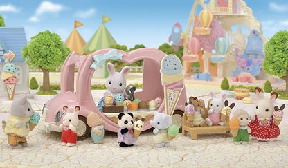 Calico Critters - Ice Cream Van - Calico Land Amusement Series – Kids Pretend Play Toy, Miniature Vehicle & Accessories Set, Ages 3+