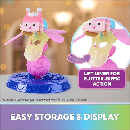 Gabby's Dollhouse Fairylandia, Baby Box & Mercat Flutter-riffic Fairy Rings 2-Pack with Display Stands, Kids Toys for Girls & Boys Ages 3 and Up