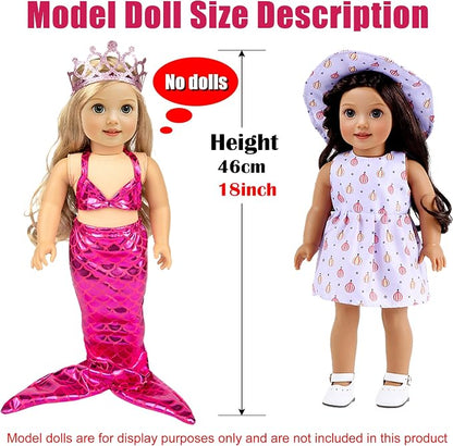 ebuddy 10 Set 18 Inch Doll Clothes - Fashion Outfit Fit for 18 inch Girl Doll (Only Clothesl)