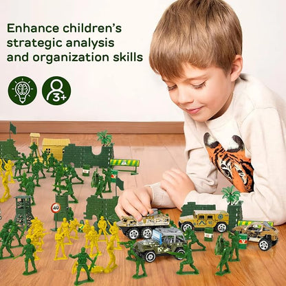 TOY Life 95 PCS Army Men Toys, Toy Soldiers for Boys, Plastic Action Figures, Soldier Guys Military Playset, Gift for Boy