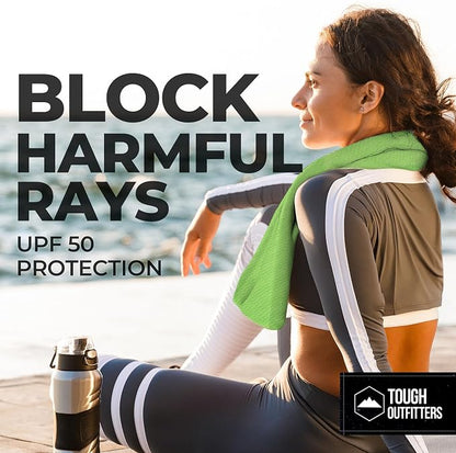 Tough Outdoors Cooling Towels for Neck Face - Neck Cooling Towel for Hot Weather Yoga Sports Golf Sweat - Instant Cold Towel