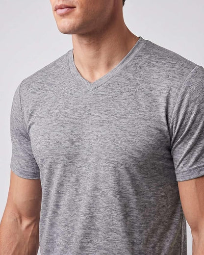 5 Pack Men's Dry Fit V Neck Gym Workout T Shirts Athletic Moisture Wicking | Cooling, Quick Dry, Breathable, Short Sleeve, Exercise, Cycling, Sports, Outdoor, Fitness, Golf, Crossfit, Hiking, Tennis