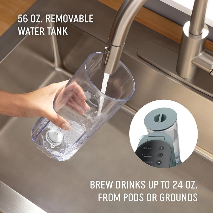 Ninja Pods & Grounds Coffee Maker, K-Cup Compatible, Sage Green, PB051SG | Built-In Milk Frother, 6-oz. Cup to 24-oz. Travel Mug Sizes, Iced Coffee Maker, 1550 watts