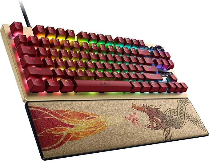 Razer Huntsman V3 Pro TKL Esports Gaming Keyboard, Counter Strike 2 Edition | Analog Optical Switches Gen 2, Razer Snap Tap, Rapid Trigger, Adjustable Actuation, Media Keys & Dial, PBT Keycaps