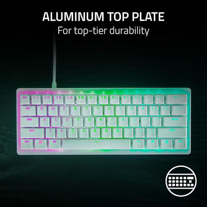 Razer Huntsman V3 Pro Mini 60% Esports Gaming Keyboard, White | Analog Optical Switches, Razer Snap Tap, Rapid Trigger, Adjustable Actuation, Dual-Purpose Mod Keys, Doubleshot PBT Keycaps