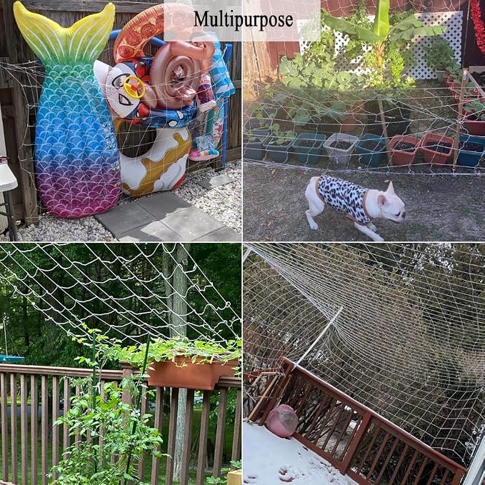 Plant Trellis Netting, 5x15 Ft Polyester Square Mesh Trellis Net Support for Climbing Plants, Bean, Pea, Garden Bed Vines, Grow Tents