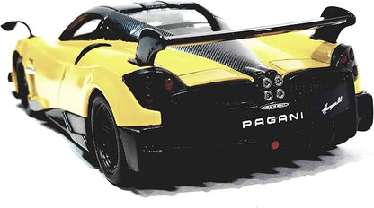 KiNSMART - 2016 Pagani Huayra BC 5" 1:38 Scale Die Cast Metal Model Toy Car w/Pullback Action (Yellow)