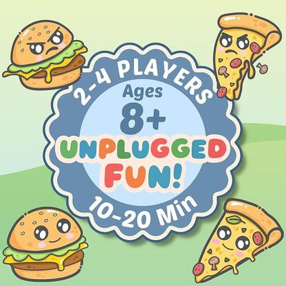 Tic Tac Twist Family Card Game for Kids, Teens & Adults | Quick & Easy Strategy Game for Game Night | Burger vs Pizza Tic Tac Toe with Fun Action Cards | Ages 8+ | 2-4 Players | 10-20 Min