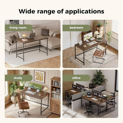 Mericonia 32x16 Inch Computer Desk, 0.6" Thick Small Office Table | Modern Simple Style, Small Study & Writing Table for Home Bedroom Work Walnut