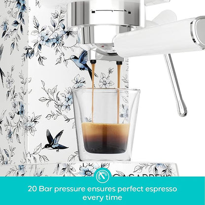 CASABREWS CM5418 Espresso Machine, Espresso Coffee Maker with Milk Frother | Stainless Steel, 20-Bar Pump, Built-in Pressure Gauge, Powerful Steam Wand for Cappuccino Latte for Home, 34oz Water Tank