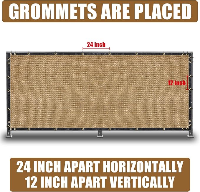 Sand 5FT X 50FT Outdoor Privacy Screen Fence & Mesh Shade Net Cover, Ideal for Garden and Backyard - Enhances Privacy for Fencing & Chain Link, Perfect for Patio Privacy Wall, Slats，Freestanding