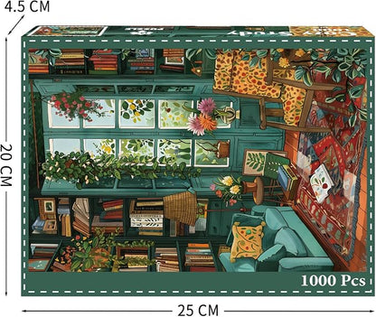 Cozy Study Puzzles for Adults 1000 Pieces, Jigsaw Puzzles for Adults 1000 Piece, Challenging Game Toys, Impossible Puzzle, Family Decoration Puzzle