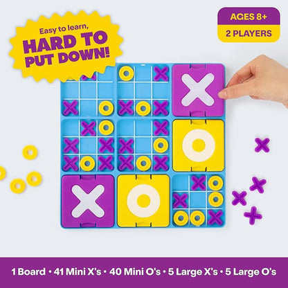 Ultimate Tic Tac Toe™ By Relatable, Exciting Board Games for Family Gatherings, Great Games for Kids, Includes 1 Board, 41 Mini X's, 40 Mini O's, 5 Large X's, 5 Large O's