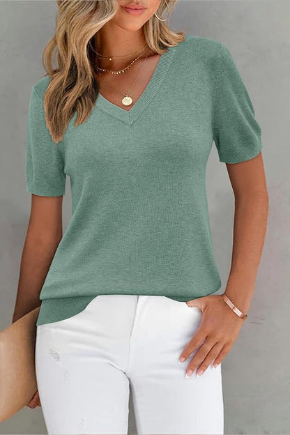 Arach&Cloz Women's Wool Blend Spring Summer Lightweight Business Casual Sweater Tops 2026