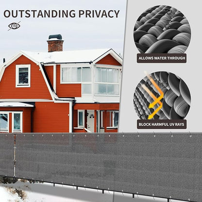 LOVE STORY Custom Size 3'x2' Dark Grey Balcony Privacy Screen,UV Block Privacy Fence Screen,90% Shield for Outdoor Pool Garden Apartment Railing
