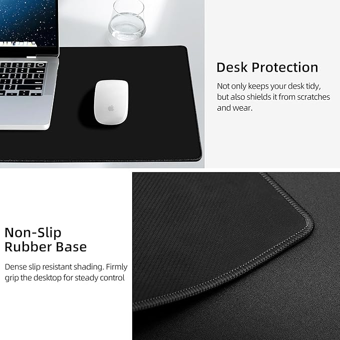 Mouse Pad with Wireless Charging, Gaming Mouse Pad with Ultra-Smooth Surface, Large XXL Desk Mat, Non-Slip Mouse Mat, Waterproof Computer Keyboard Pad for Gaming, Desk, Office, PC, 800x400x4MM, Black