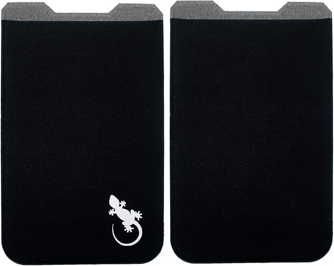 Phone Wallet - Adhesive Card Holder - Cell Phone Pouch - Stick on Lycra Pocket by Gecko - Carry Credit Cards and Cash