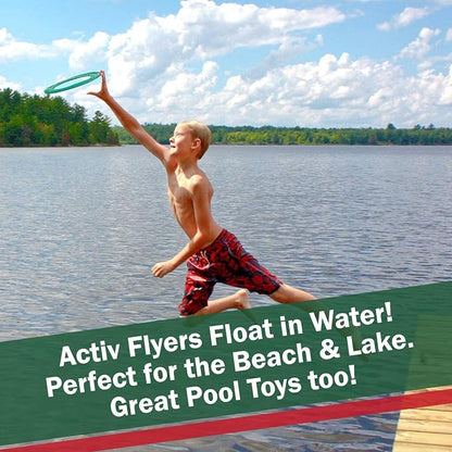 Activ Life Kid’s Flying Rings (2 Pack) They Fly Straight & Don’t Hurt, 80% Lighter Than Standard Rings - Replace Screen Time with Healthy Family Fun - Get Outside & Play
