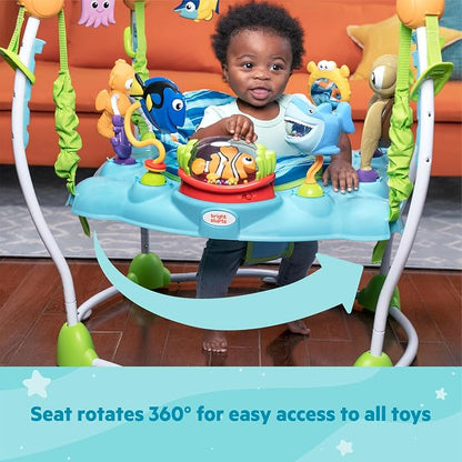Bright Starts Disney Baby Finding Nemo Sea of Activities Baby Activity Center Jumper with Interactive Toys, Lights, Songs & Sounds, 6-12 Months (Blue)
