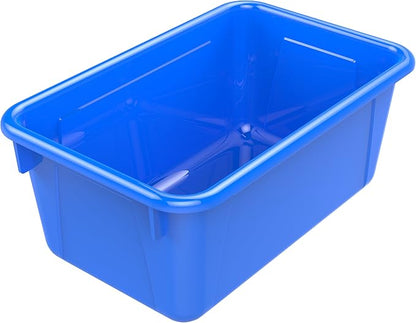 Storex Small Cubby Bins – Plastic Storage Containers for Classroom, 12.2 x 7.8 x 5.1 inches, Class Blue, 5-Pack (62416A05C)
