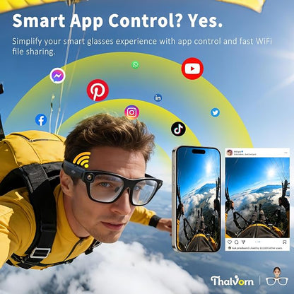 Innovative Smart Glasses,2026 Cutting-Edge AI HD Camera Glasses,AI Voice Assistant,Object Recognition,100+ Languages Real-time Translation,Support Video Photo Music Calling,Wearable Tech for Men Women