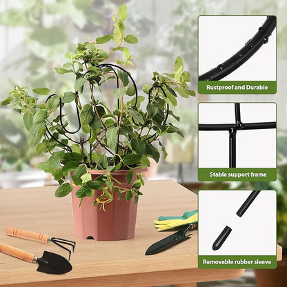 2 Pack Plant Trellis Indoor, 11.4" W x 13" H Small Trellis for Potted Plants, Decorative Trellis for Climbing Plants Indoor, Ideal for Vines on Tabletops, Balconies, Gardens and Lawns, Cactus-Shaped