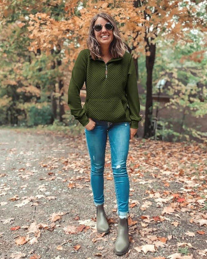 BTFBM Women Fashion Quilted Pattern Lightweight Zipper Long Sleeve Plain Casual Ladies Sweatshirts Pullovers Shirts Tops