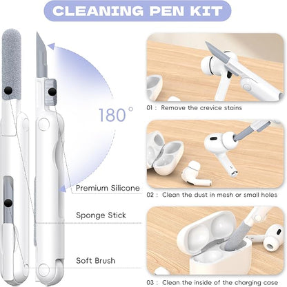 for Airpods Pro 2nd/1st Generation Case Cover, Compatible with Airpods Pro Case 2nd Gen USB C Charging Port, Clear Soft Transparent Military Grade Shockproof Case, Clear Purple