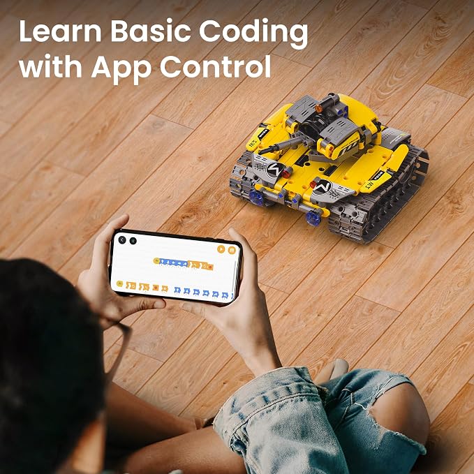 Sillbird STEM Robot Building Kit with Remote Control Gifts for Boys 8-13 | Coding Robotic Set, Educational Birthday Gifts, App-Controlled, Buildable 5in1 Models, Rechargeable Toys for Kids, 488 Pieces